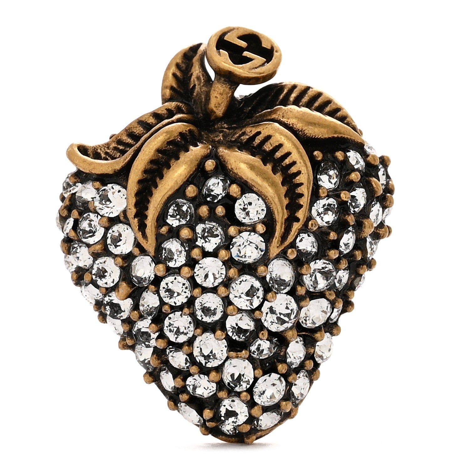 Gucci Metal Crystal Strawberry Brooch 1738261 – FASHIONPHILE