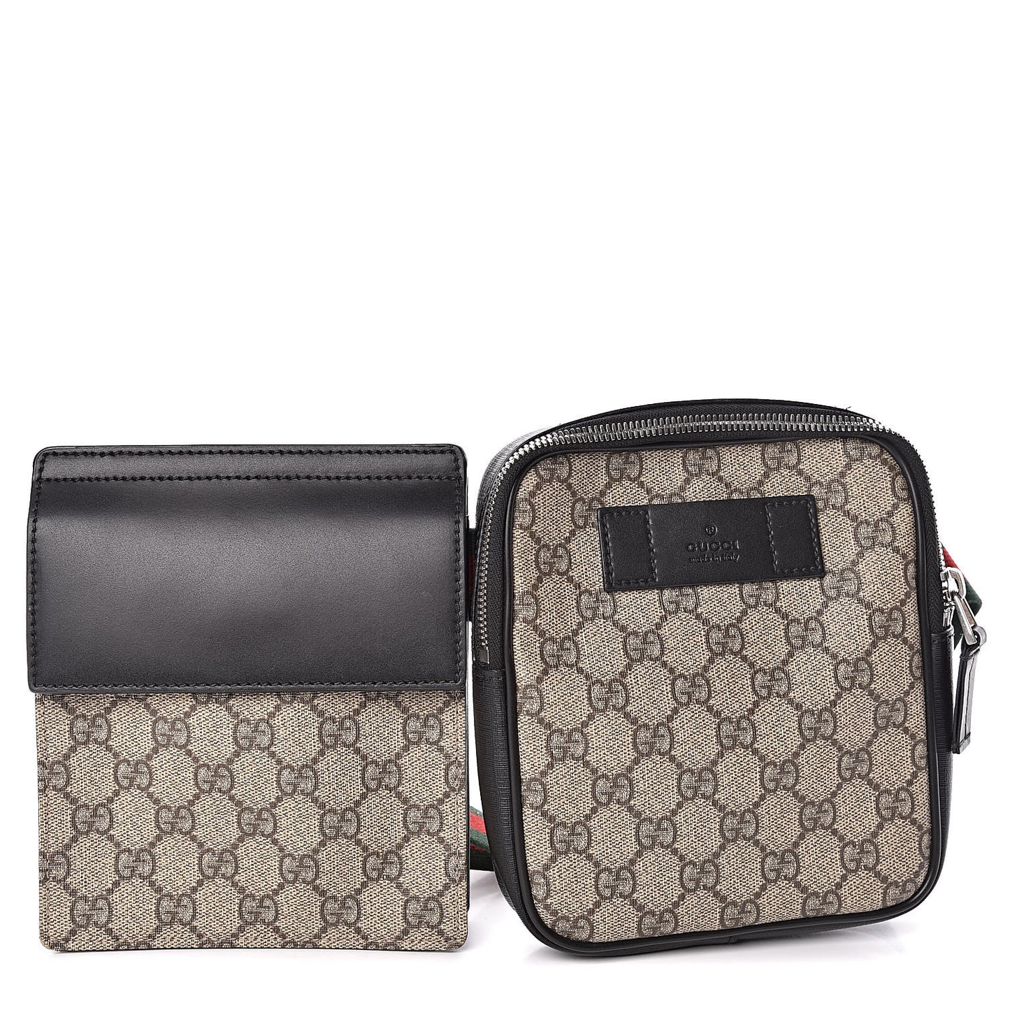 GG Supreme Monogram Web Belt Bag Black