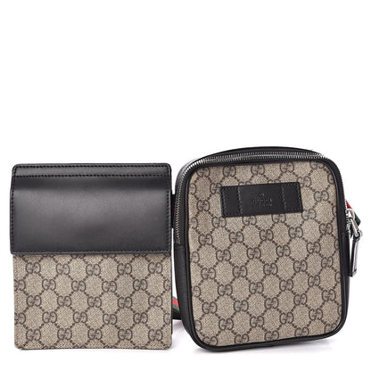 Gucci GG Supreme Monogram Web Belt Bag Black 1 of 11