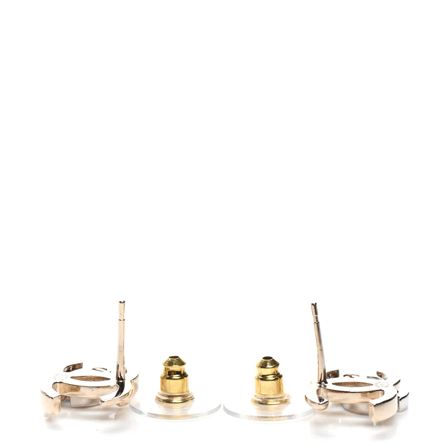 Crystal Double CC Earrings Gold Silver