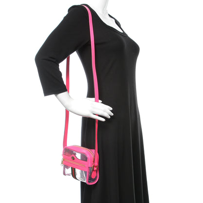 Gucci Vinyl Web Mini Ophidia Transparent Shoulder Bag Fluorescent Fuchsia 2 of 9