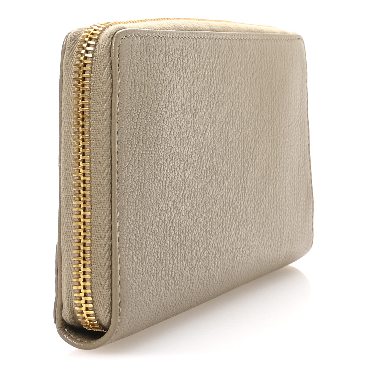 Balenciaga Chevre Gold Metallic Edge Hardware Continental Zip Around Wallet Beige Sable 3 of 8
