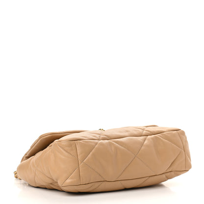 Chanel Goatskin Quilted Large Chanel 19 Flap Beige 3 of 8