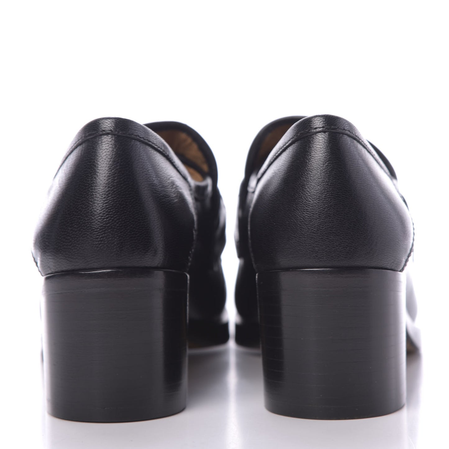 Lambskin Union Jack Horsebit Loafer Pumps 35.5 Black