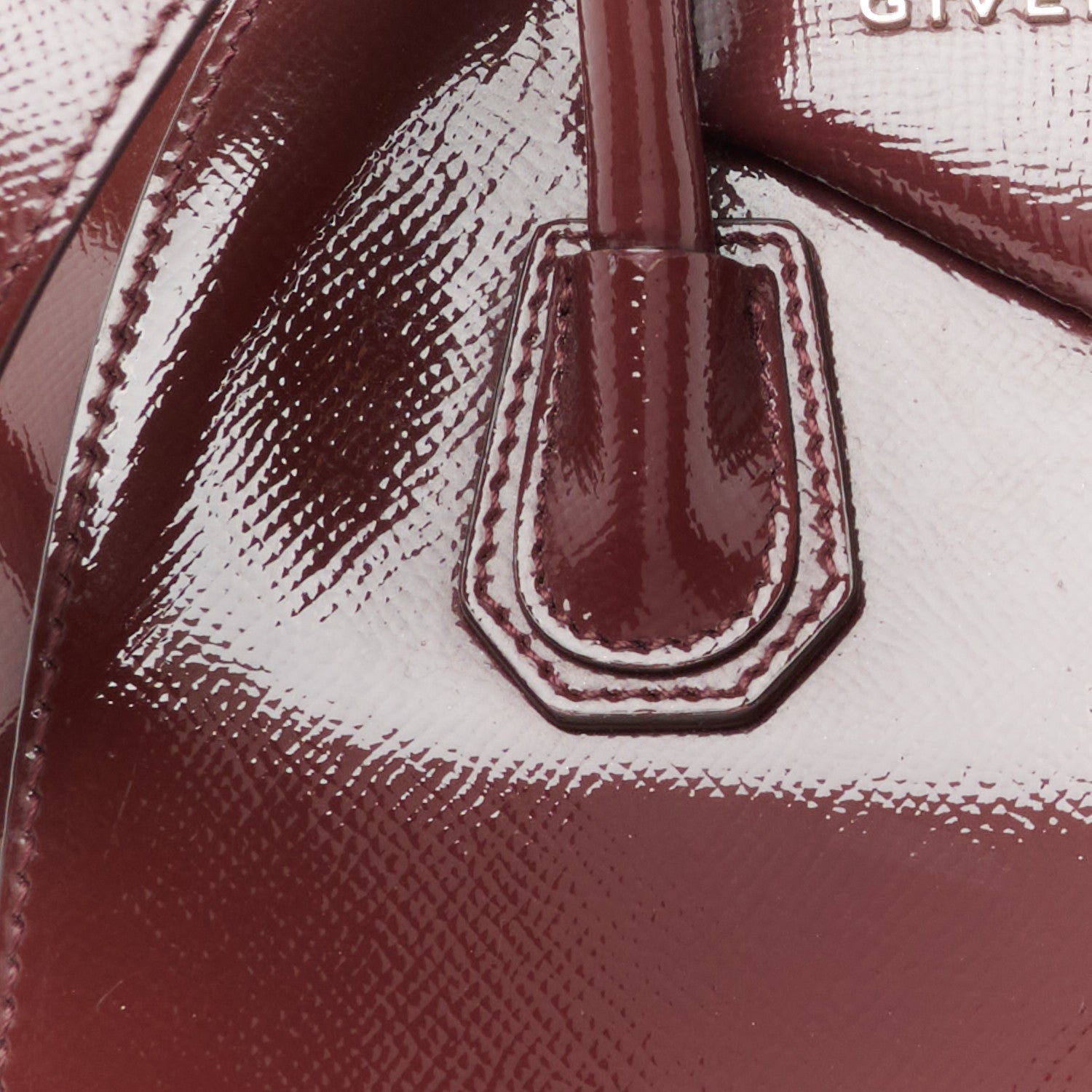 Givenchy Textured Patent Calfskin Mini Antigona Aubergine 9 of 12