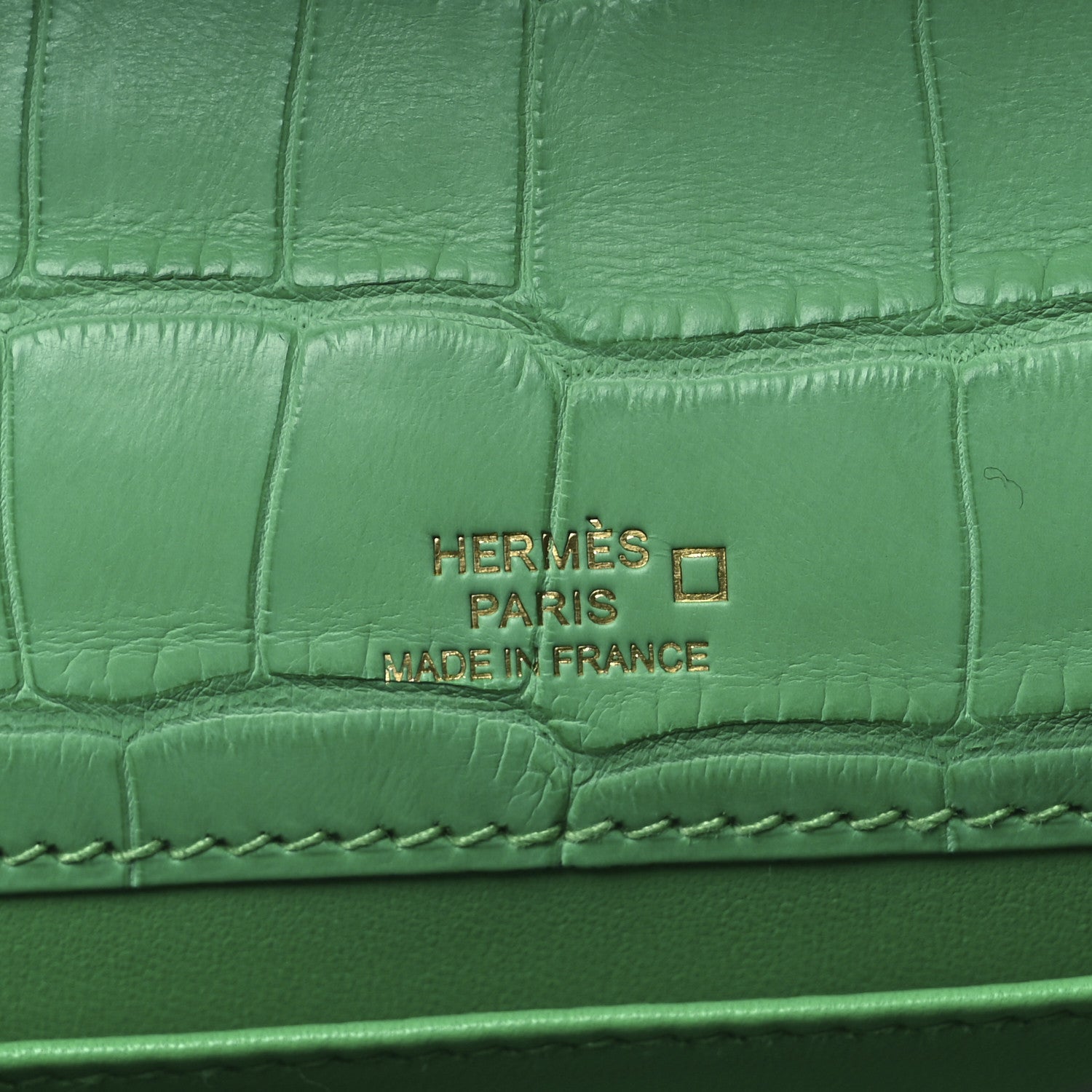 Hermes Matte Alligator Kelly Pochette Vert Comics 6 of 12