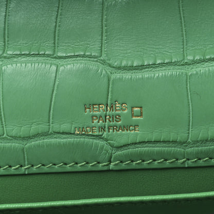 Hermes Matte Alligator Kelly Pochette Vert Comics 6 of 12