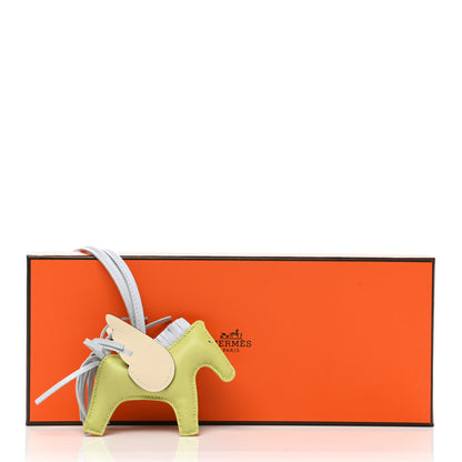 Hermes Milo Lambskin Grigri Rodeo Pegase Horse Bag Charm PM Jaune Bourgeon Bleu Brume Nata 6 of 6