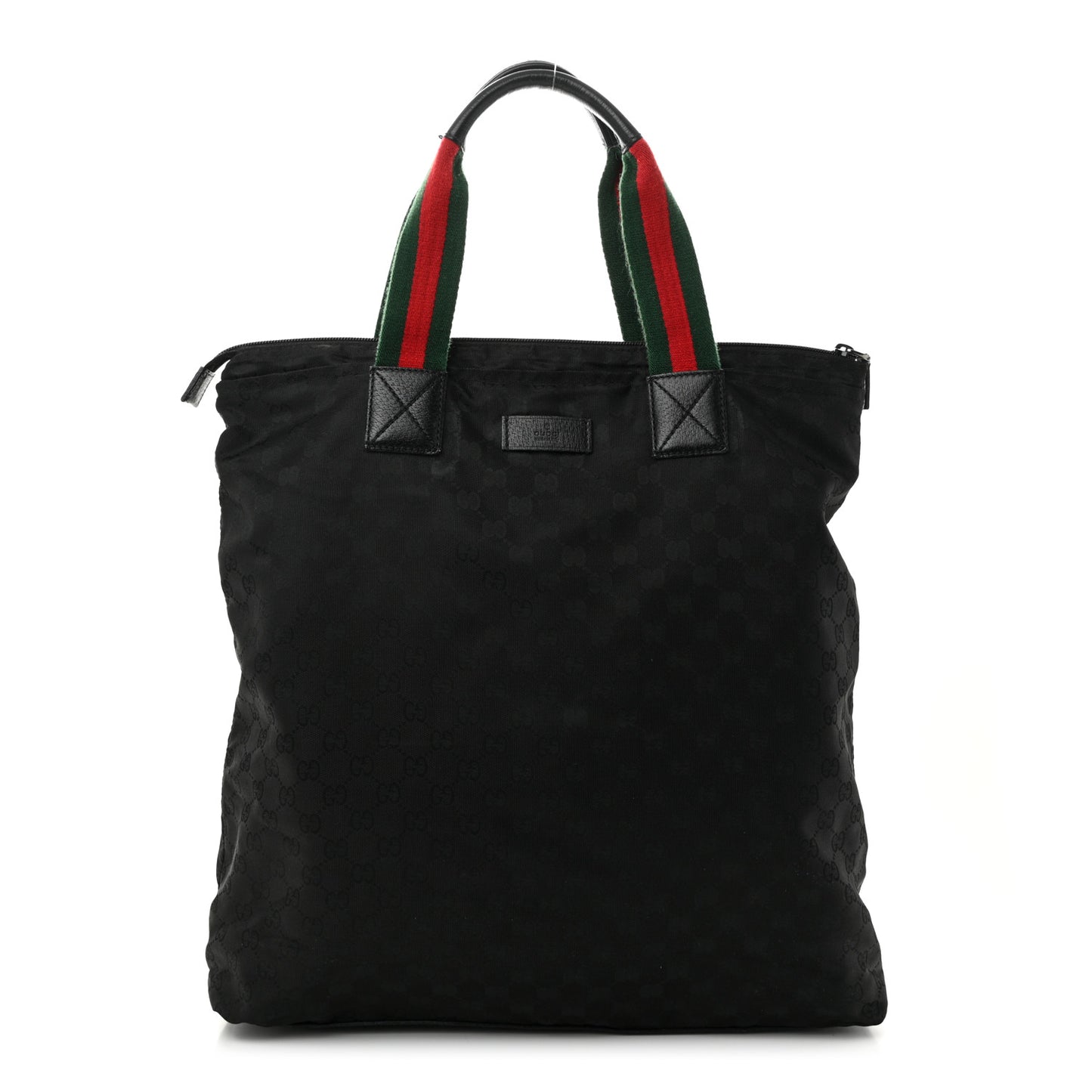 GG Monogram Large Web Handle Vertical Tote Black