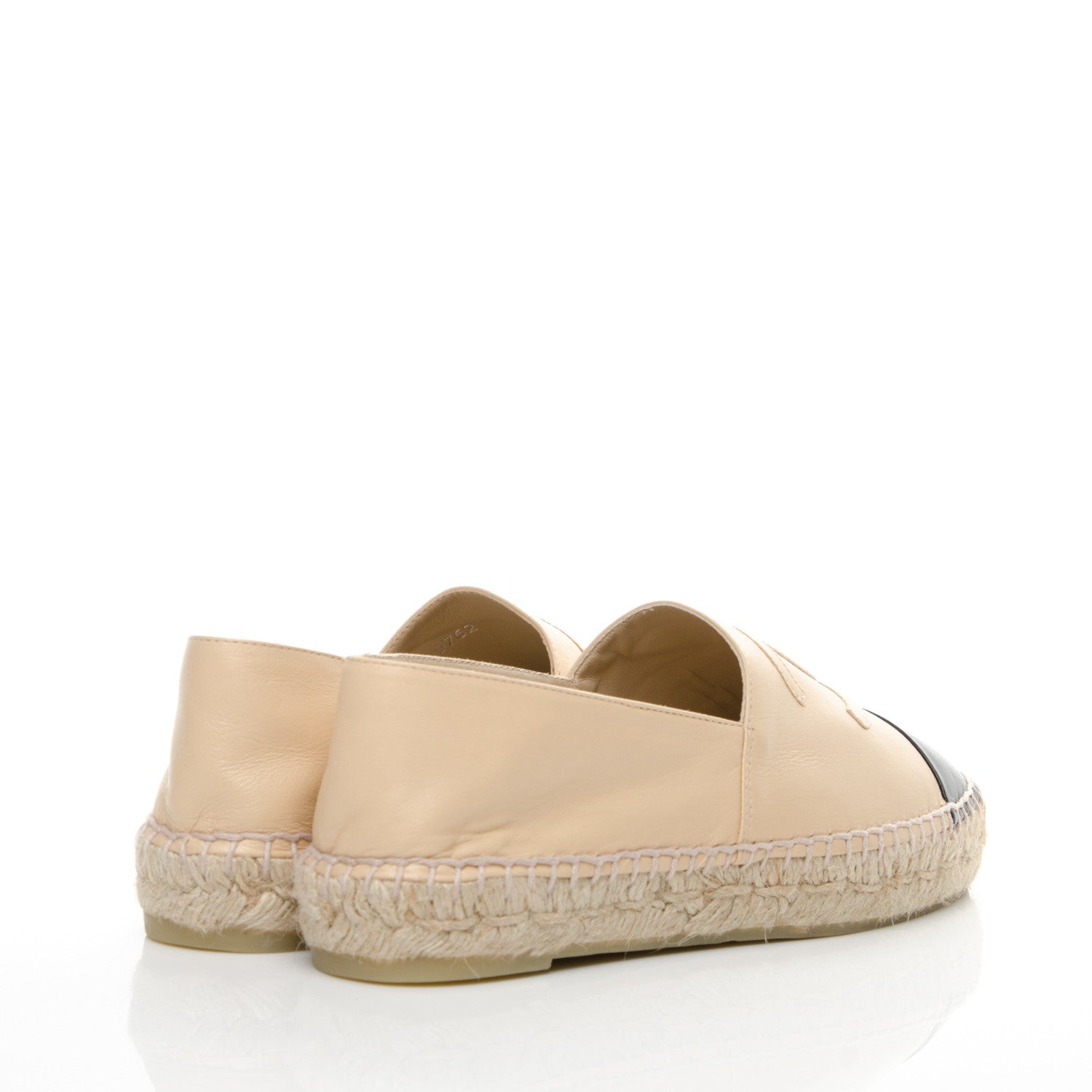 Chanel Lambskin CC Espadrilles 37 Beige Black 2 of 3