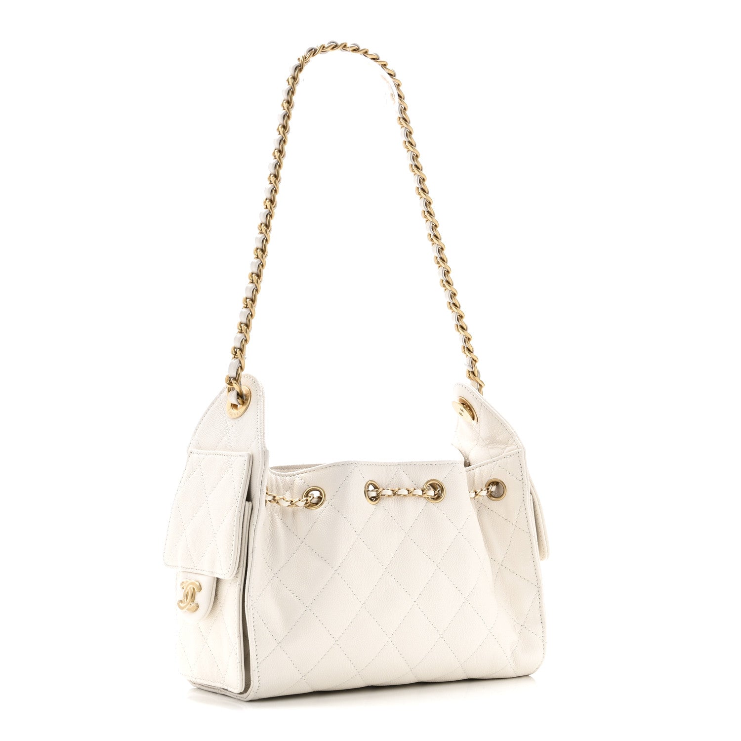 Chanel Caviar Quilted Mini Chanel 25 Handbag White 3 of 10