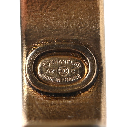 Chanel Crystal Pearl CC Hoop Drop Earrings Gold 4 of 4