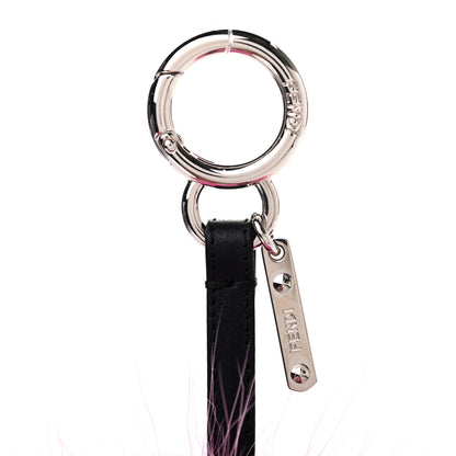 Fendi Fox Fur Shearling Crystal Tria Monster Bag Bug Charm Bubblegum 3 of 4