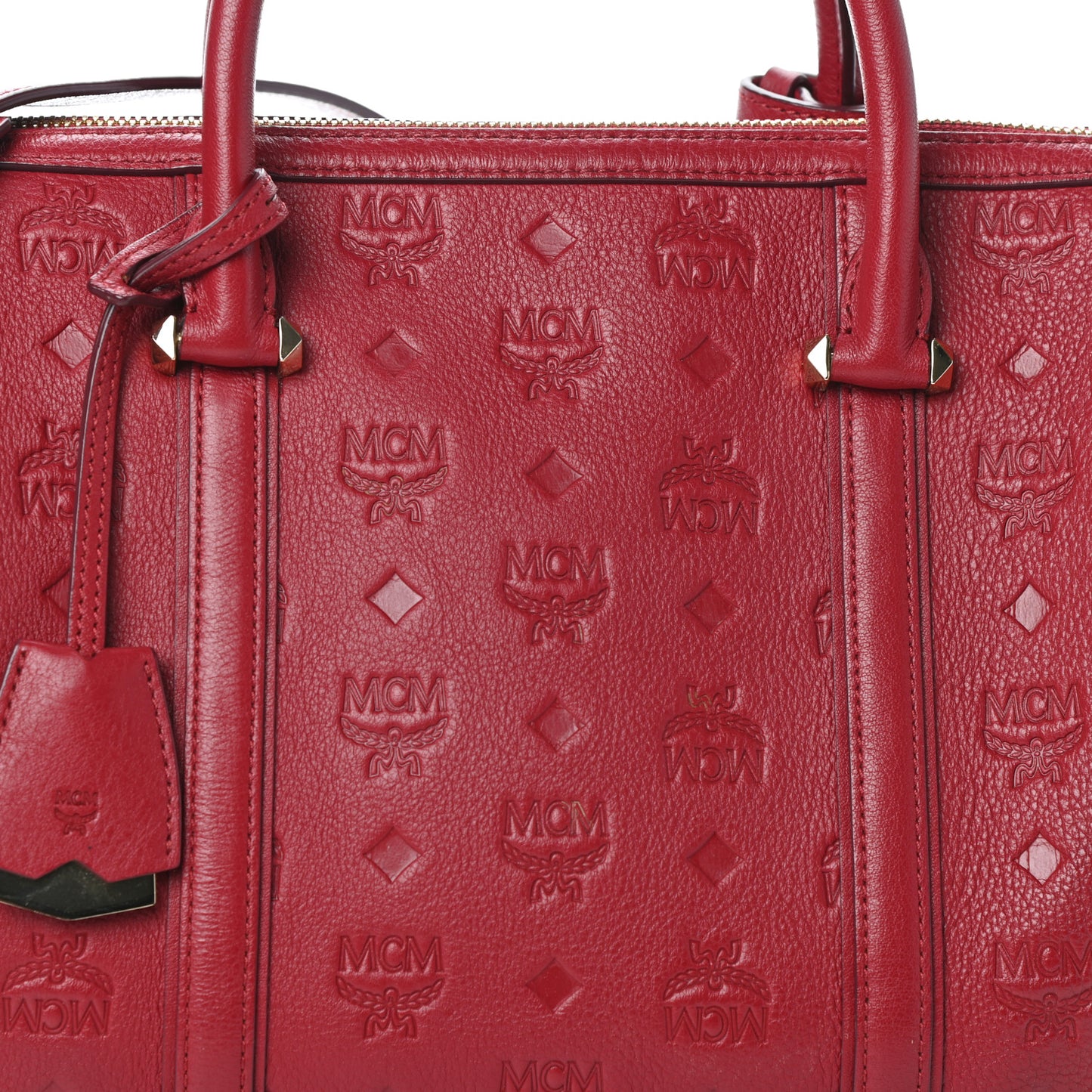 Calfskin Ottomar Monogram Boston Bag Red