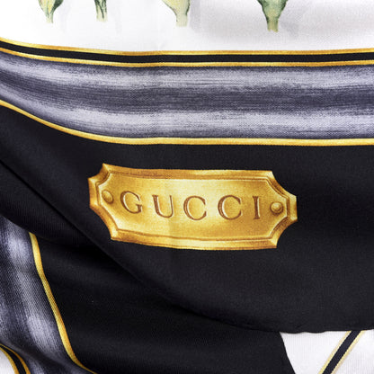 Gucci Silk Floral Scarf Black Multi 3 of 3