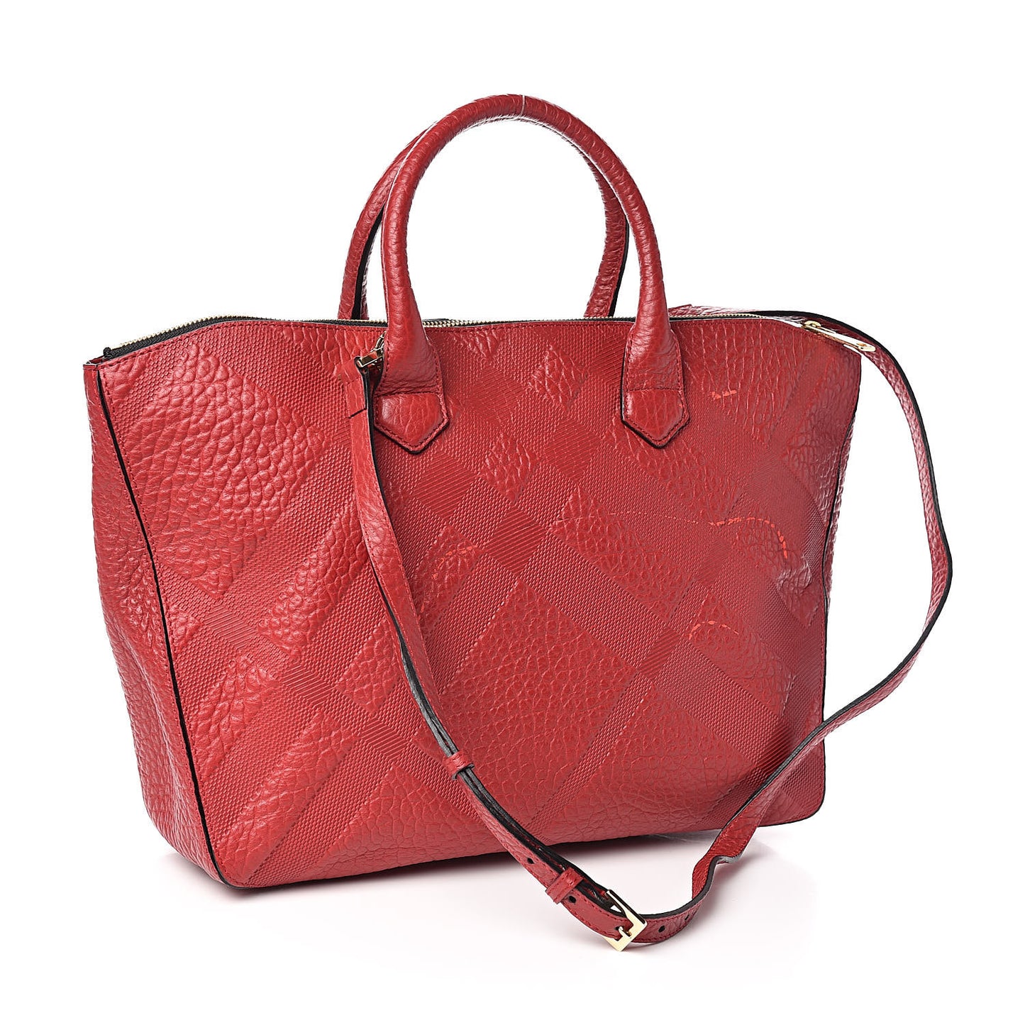 Heritage Grain Check Embossed Medium Dewsbury Tote Peony Rose