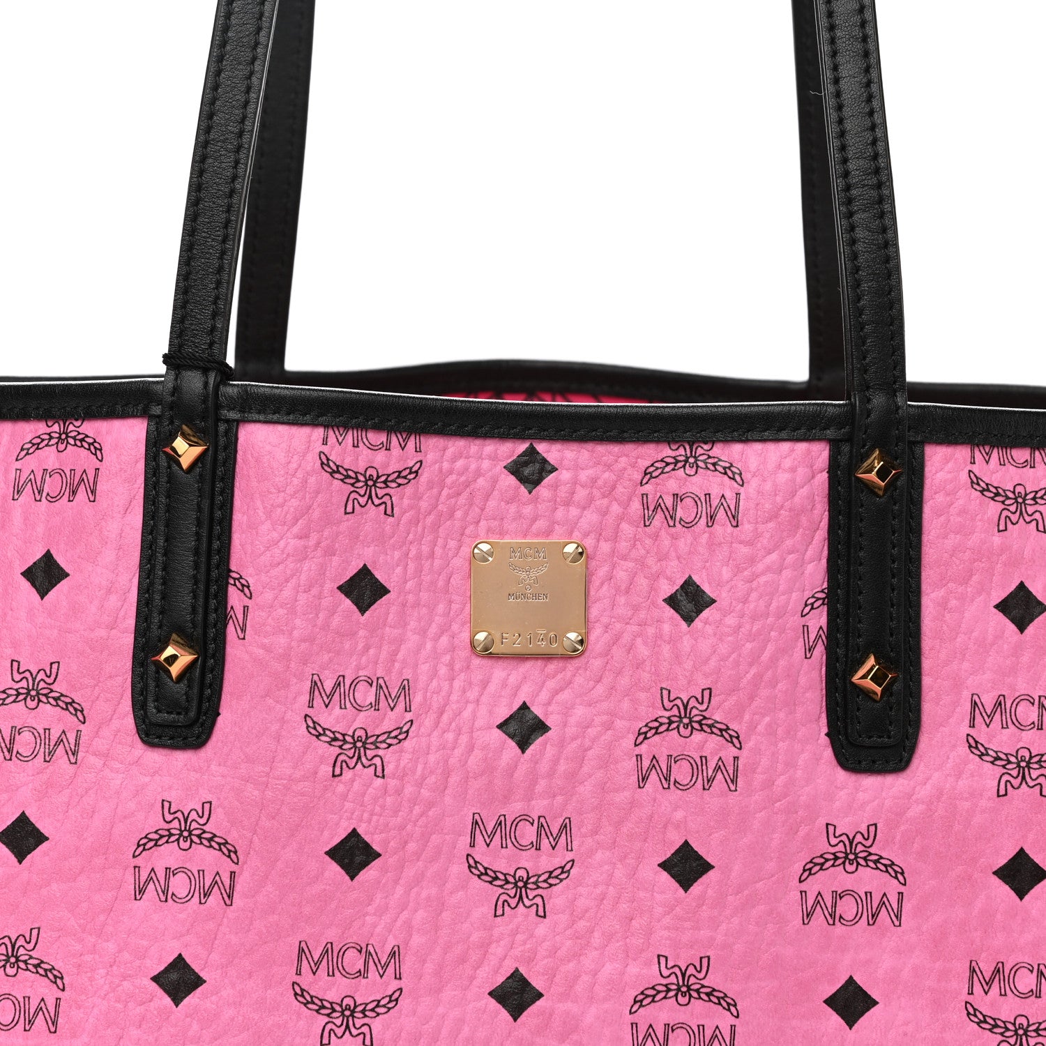 MCM Visetos Medium Project Reversible Shopper Tote Pink 11 of 15