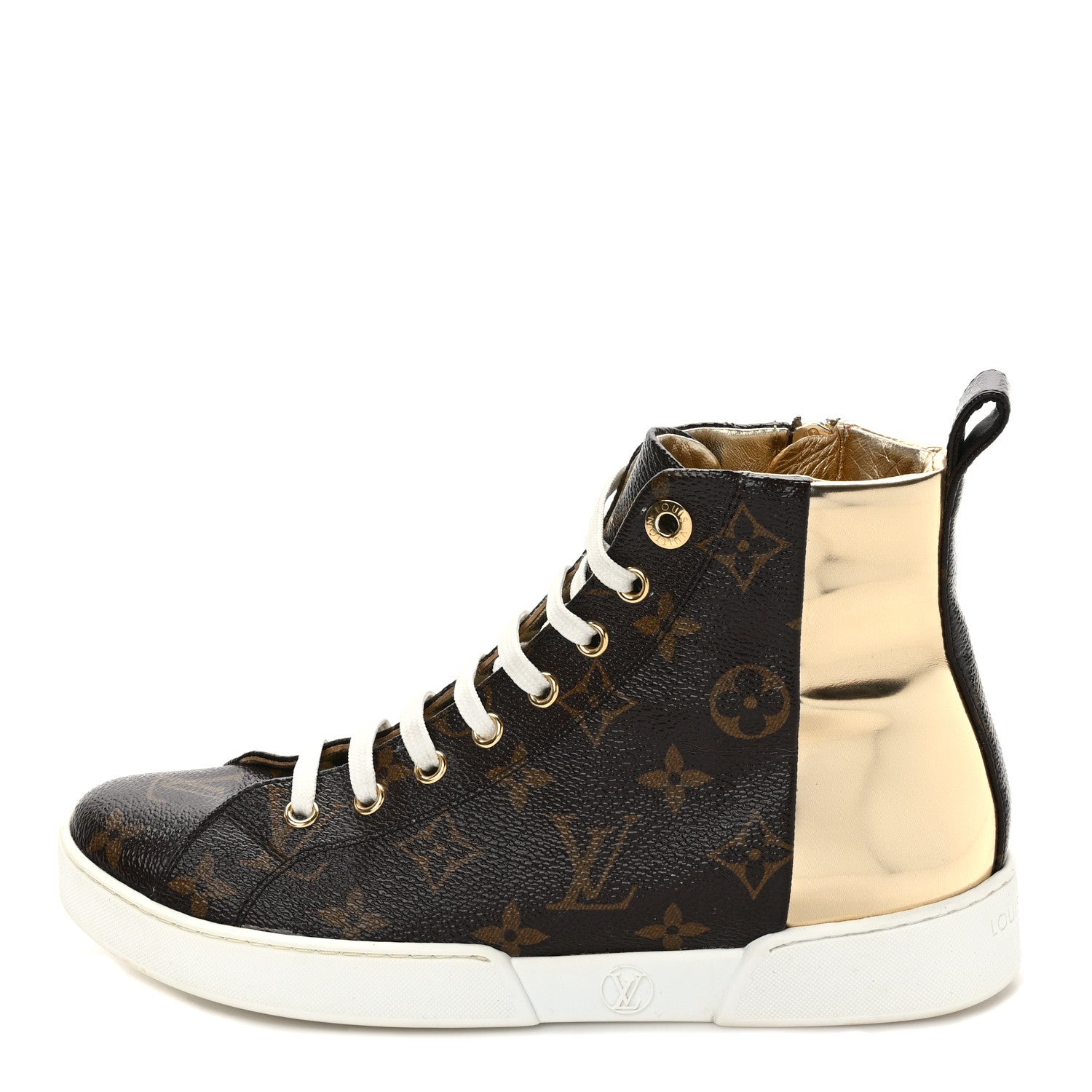 Louis Vuitton Patent Monogram Stellar Sneaker Boots 36 Gold 1 of 9