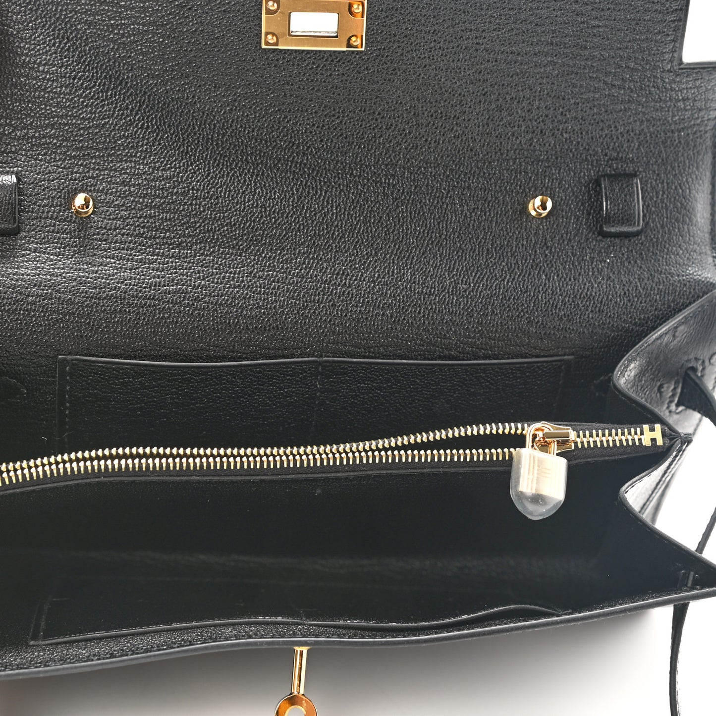 Ostrich Kelly Wallet To Go Black