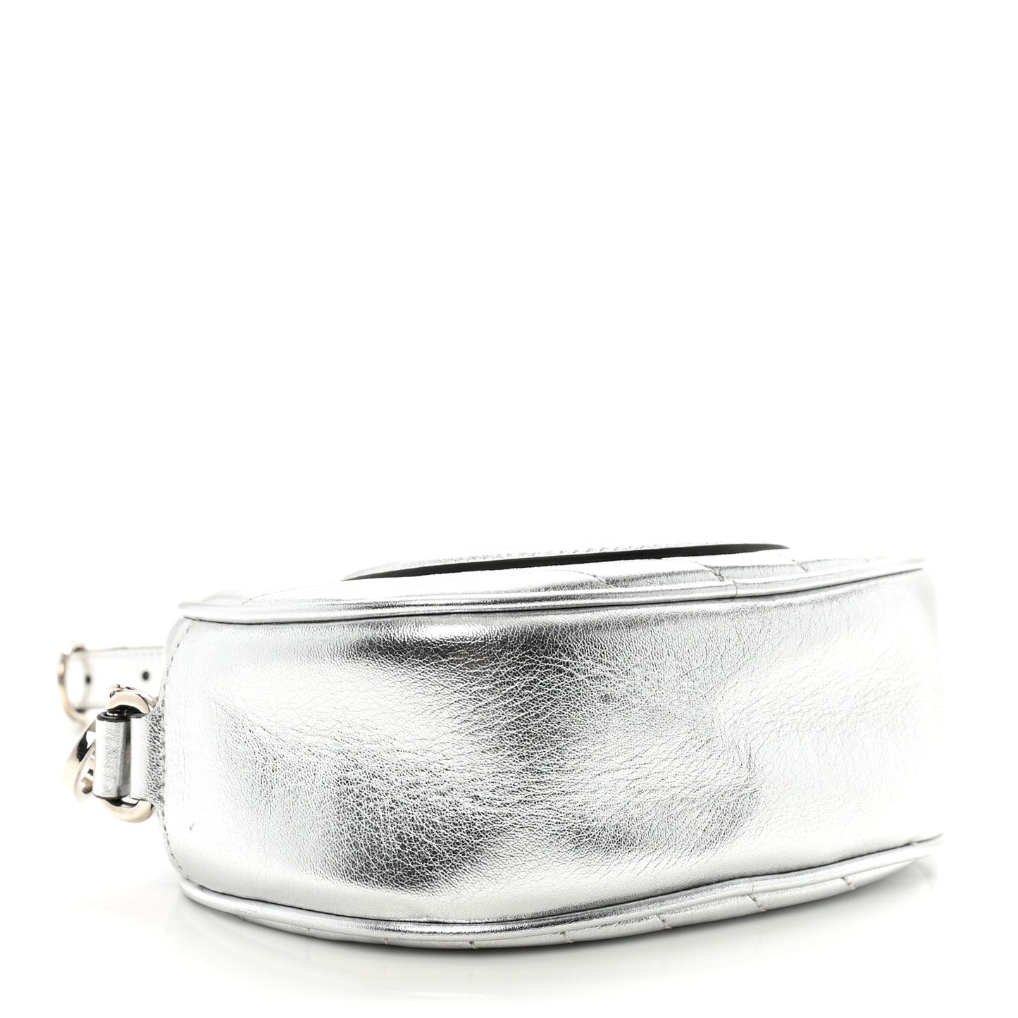 Metallic Sakai Be Green Calfskin Diagonal Stitched Mini Blondie Shoulder Bag Silver
