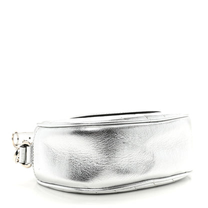 Gucci Metallic Sakai Be Green Calfskin Diagonal Stitched Mini Blondie Shoulder Bag Silver 4 of 10