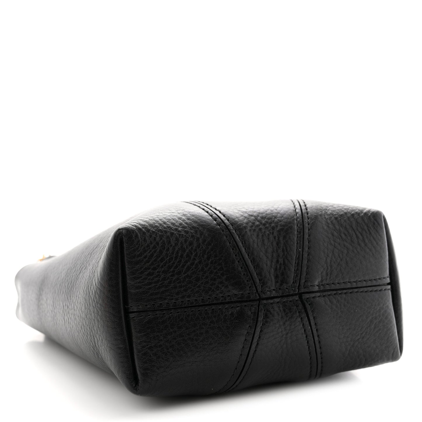 Grained Calfskin Small Spin Tote Black
