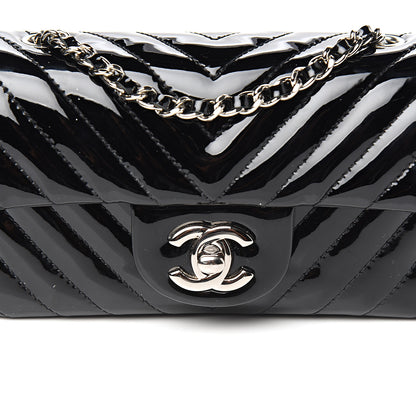 Chanel Patent Calfskin Chevron Quilted Extra Mini Flap Black 9 of 10