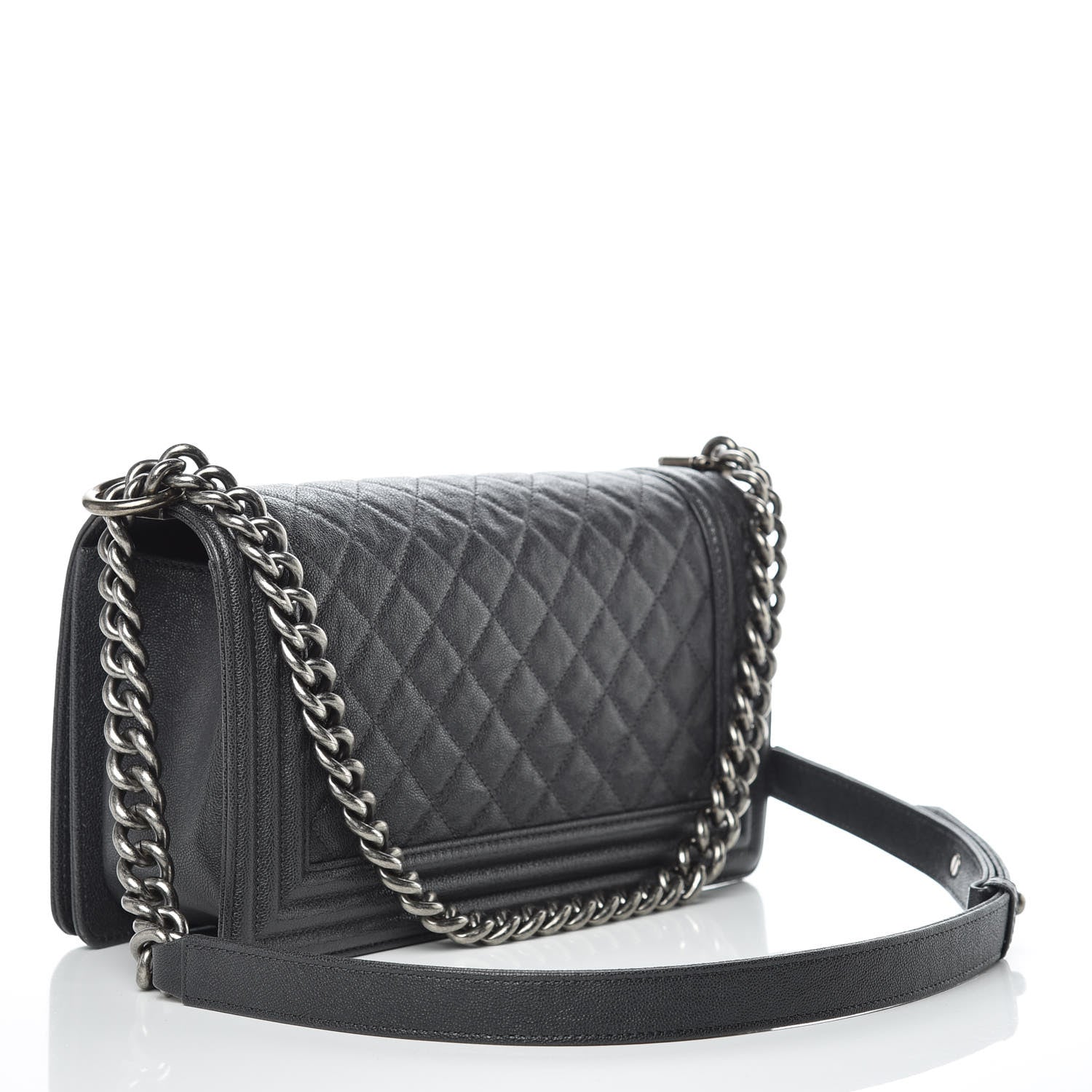 Chanel Caviar Quilted Medium Boy Flap Charcoal 3 of 12