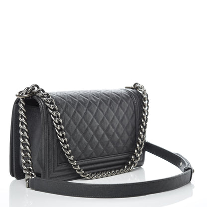 Chanel Caviar Quilted Medium Boy Flap Charcoal 3 of 12