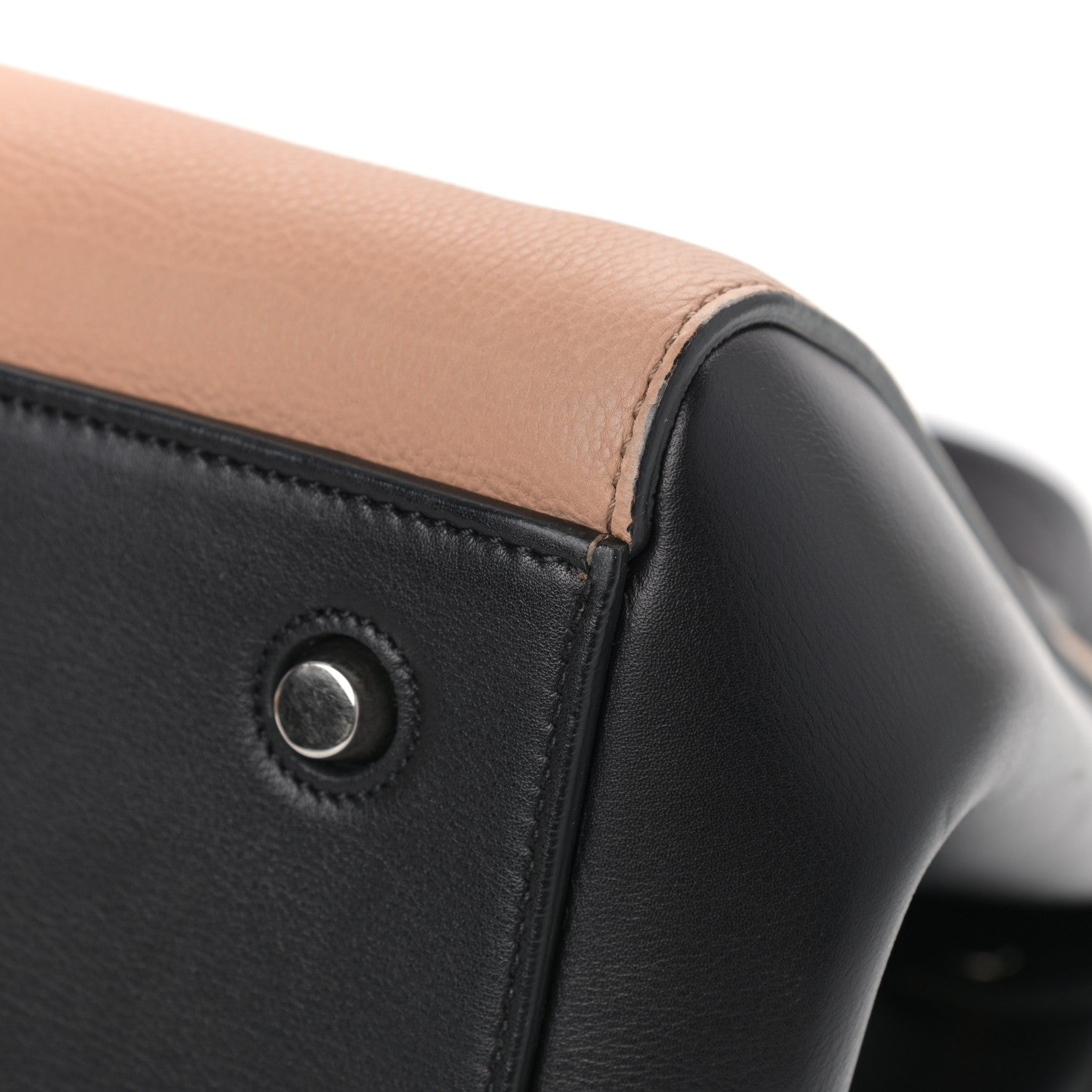Celine Smooth Calfskin Medium Bi-Color Edge Shoulder Bag Black Cream 8 of 12