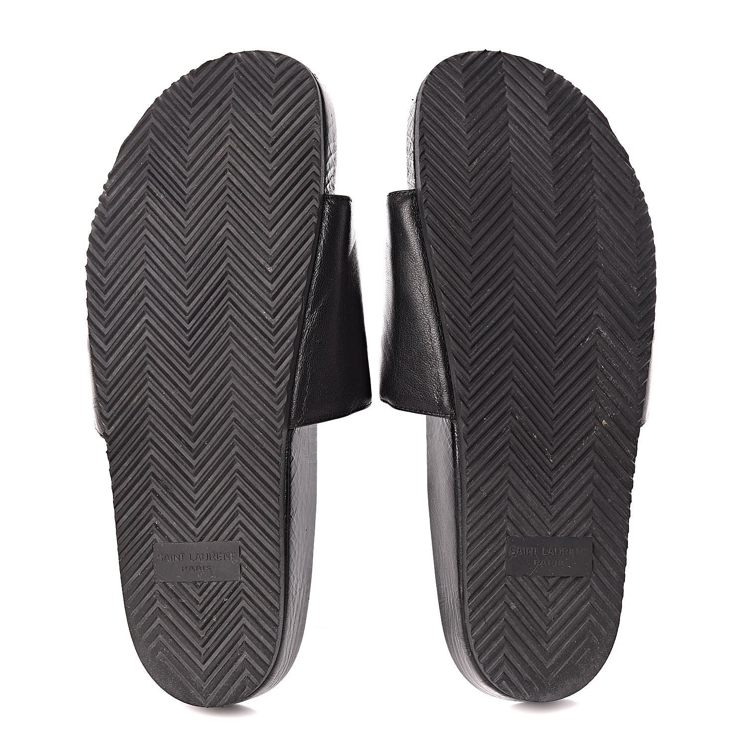 Saint Laurent Lambskin Joan Slide Sandals 39 Black 7 of 14
