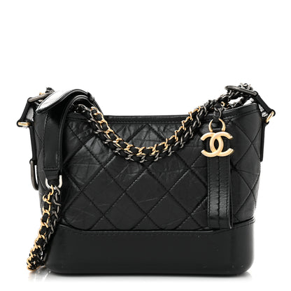 Chanel Aged Calfskin Quilted Small Gabrielle Hobo Black 1 of 12