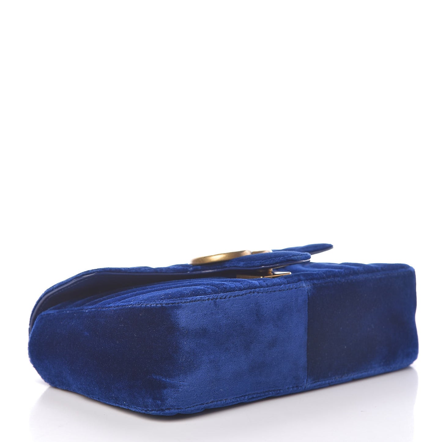 Velvet Matelasse Mini GG Marmont Shoulder Bag Cobalt Blue