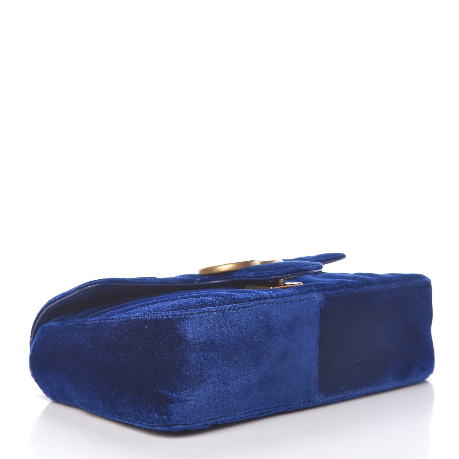 Gucci Velvet Matelasse Mini GG Marmont Shoulder Bag Cobalt Blue 4 of 16