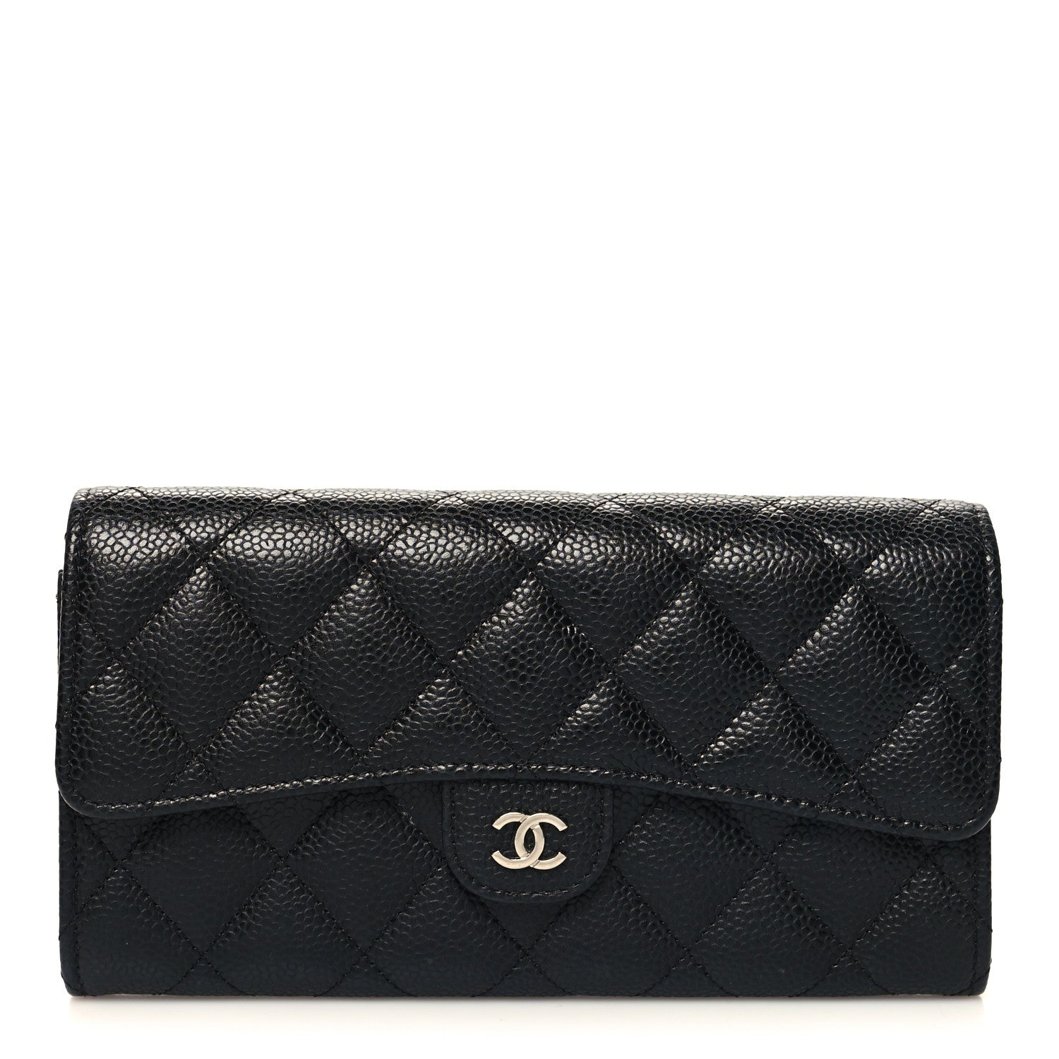 Chanel Caviar Quilted Large Gusset Flap Wallet Black 1 of 9