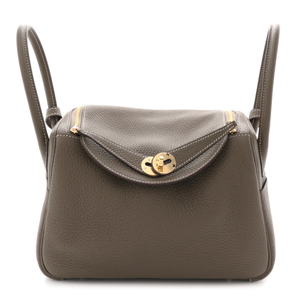 Hermes Taurillon Clemence Lindy 26 Etoupe 1 of 10