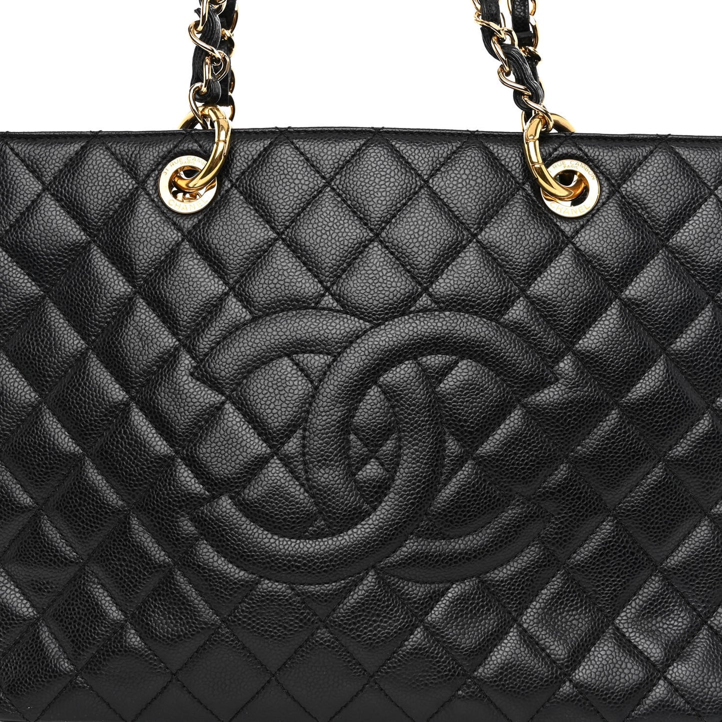 Caviar Quilted Grand Shopping Tote GST Black
