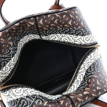 Burberry E-canvas Monogram Stripe Small Cube Bowling Bag Bridle Brown 4 of 4