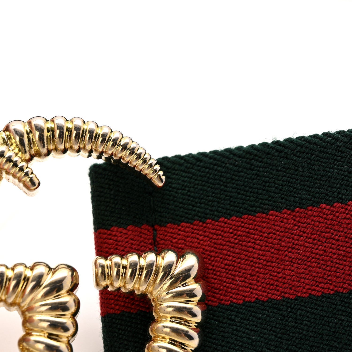 Gucci Canvas Torchon Double G Web Belt 85 34 Verde 6 of 6