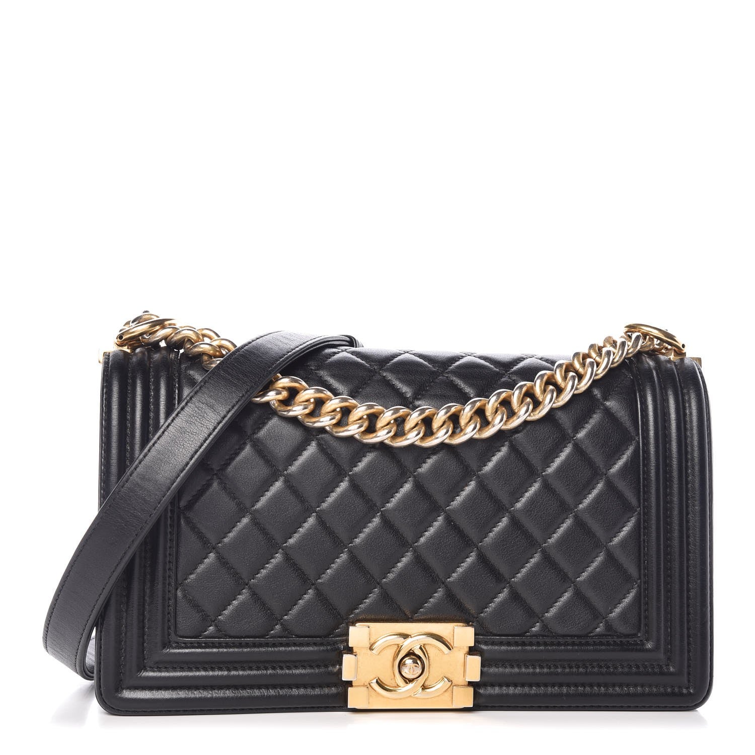 Chanel Lambskin Quilted Medium Boy Flap Black 1 of 7