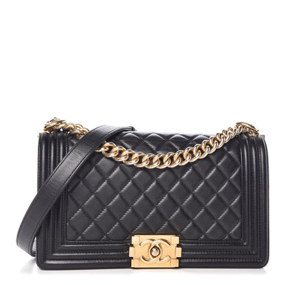 Chanel Lambskin Quilted Medium Boy Flap Black 1 of 7