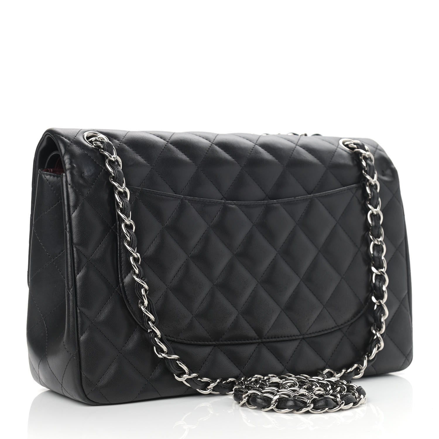 Chanel Lambskin Quilted Jumbo Double Flap Black 3 of 13