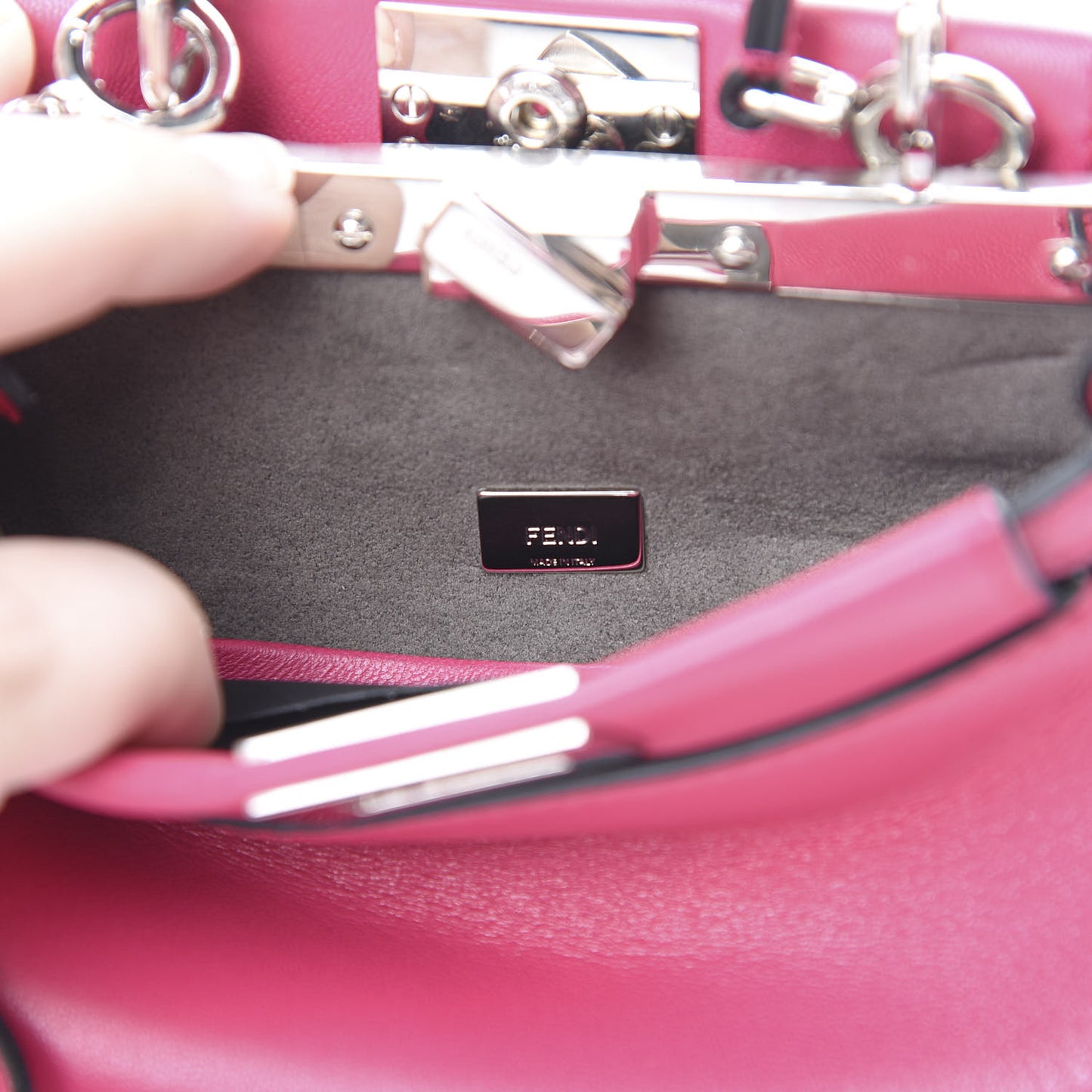 Nappa Micro Peekaboo Iconic Satchel Magenta