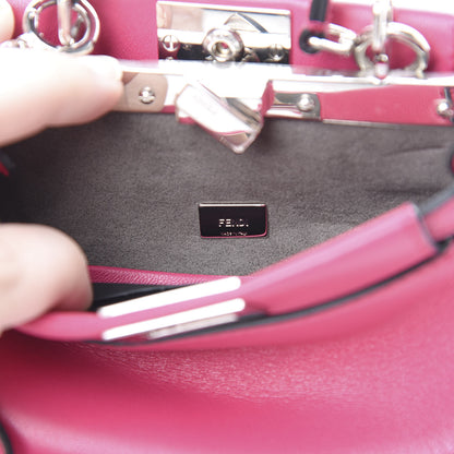 Fendi Nappa Micro Peekaboo Iconic Satchel Magenta 6 of 12