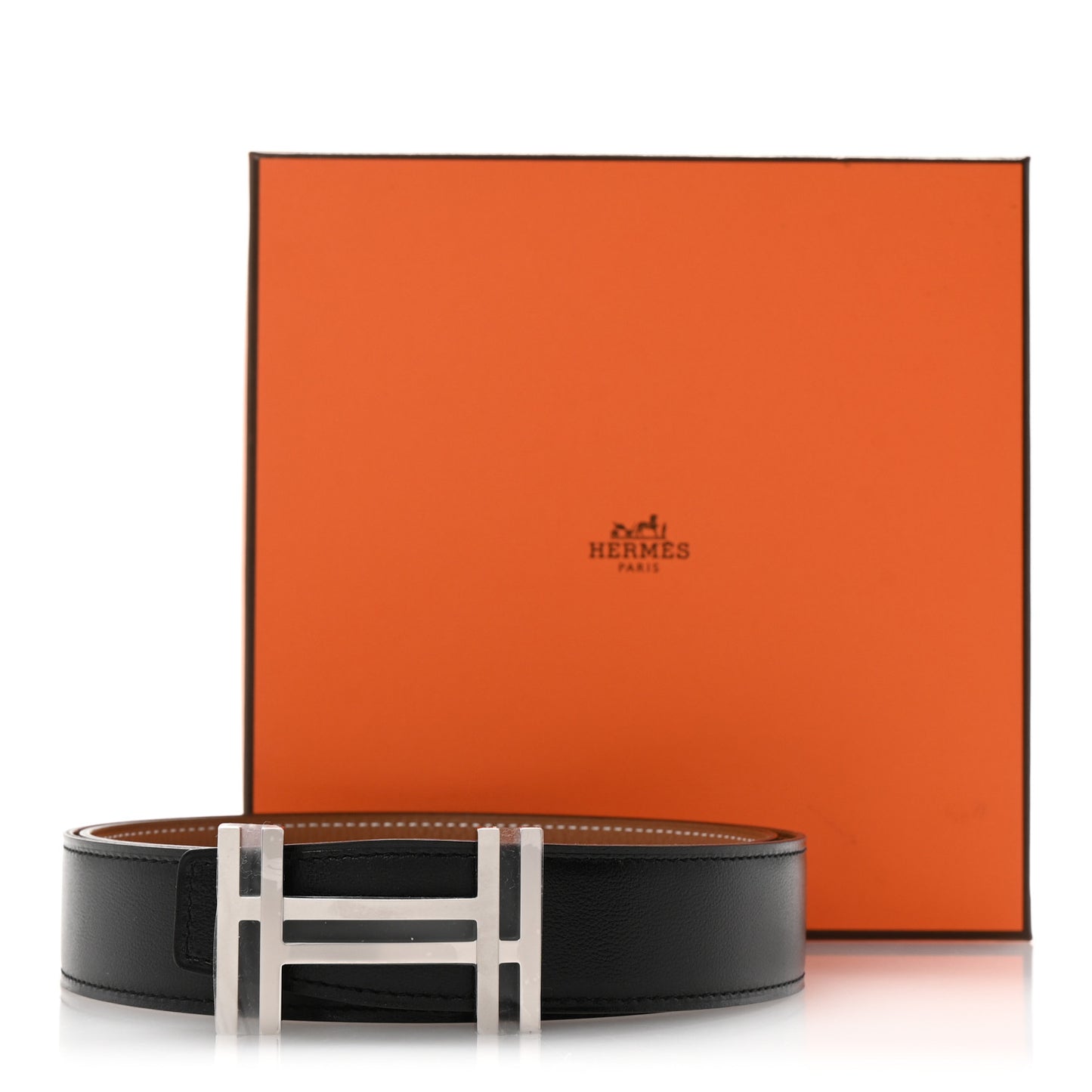 Box Togo 32mm Au Carre H Belt 90 36 Black Gold