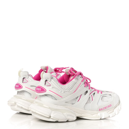 Balenciaga Mesh Rubber Bi-Color Womens Track Sneakers 39 White Fluo Pink 4 of 12