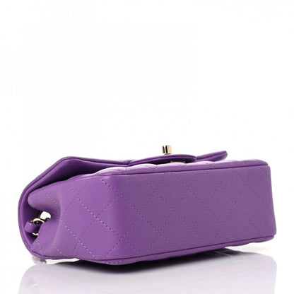 Chanel Lambskin Quilted Mini Rectangular Flap Purple 4 of 9