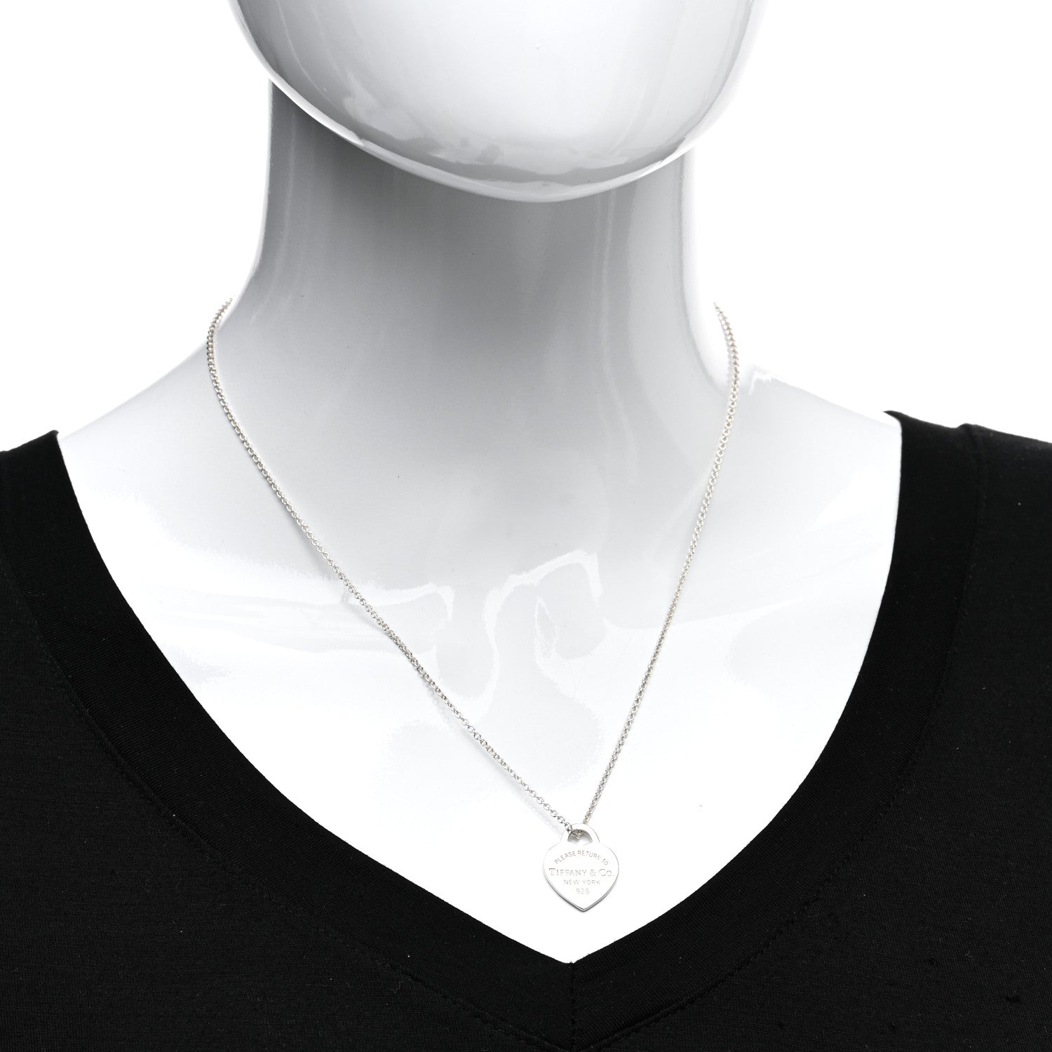 Tiffany Sterling Silver Small Return to Tiffany Heart Pendant Necklace 2 of 4
