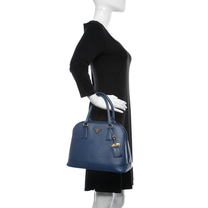 Prada Saffiano Lux Medium Open Promenade Tote Bluette 2 of 19