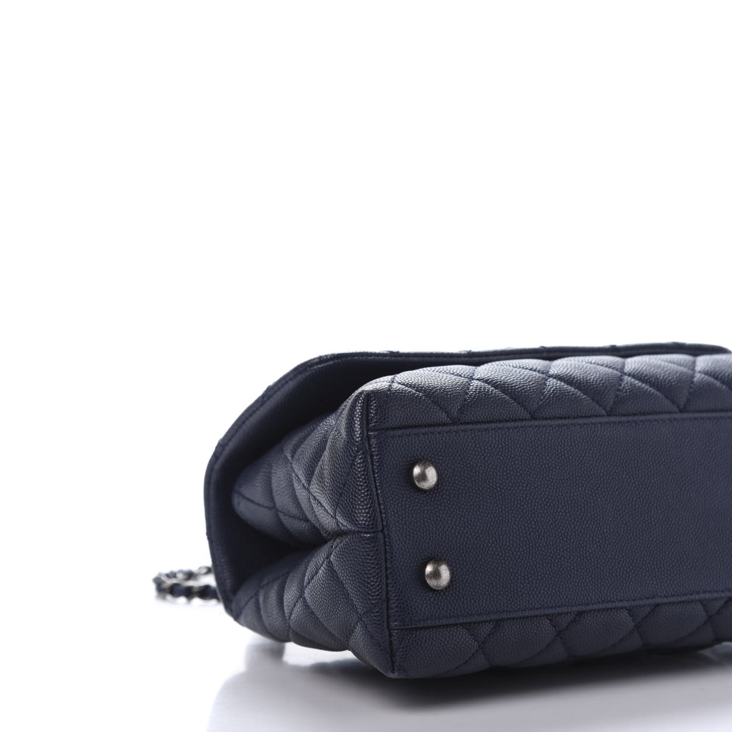 Caviar Quilted Mini Coco Handle Flap Navy Blue